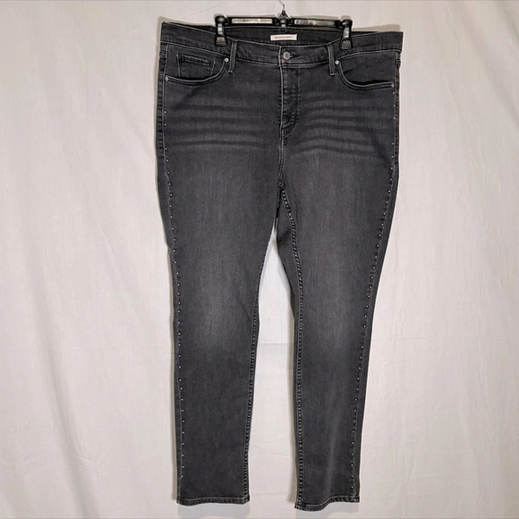 black wash with silver studs Levi's 311 shaping skinny jeans size 20W - Picture 1 of 4